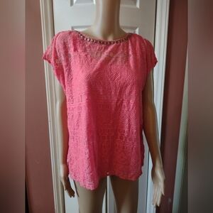 NWT Ruby Rd Petite Woman's Size pm petite medium double layered blouse shirt top